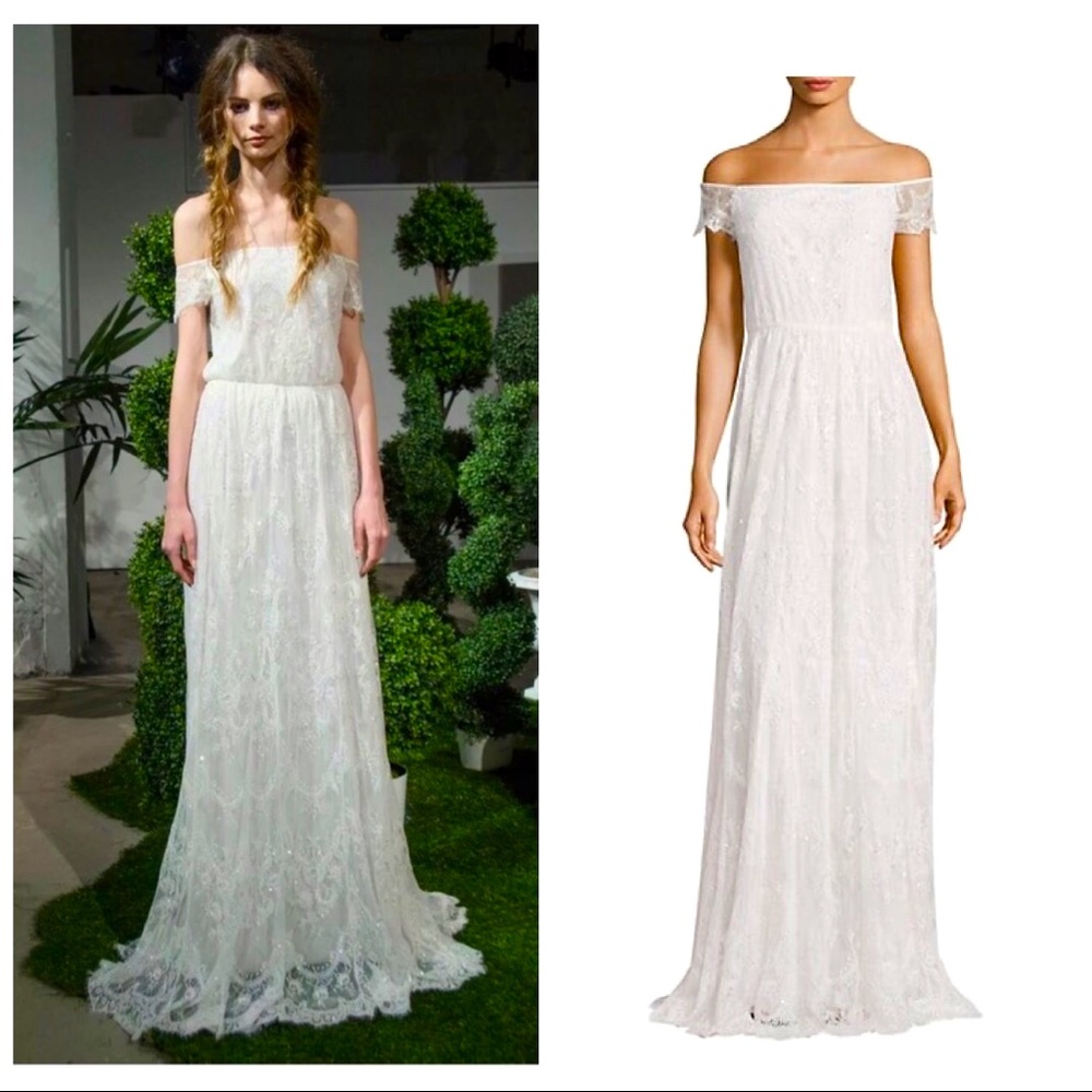 🆕🏷 ALICE + OLIVIA Lace Long Maxi Dress Gown Sz 4